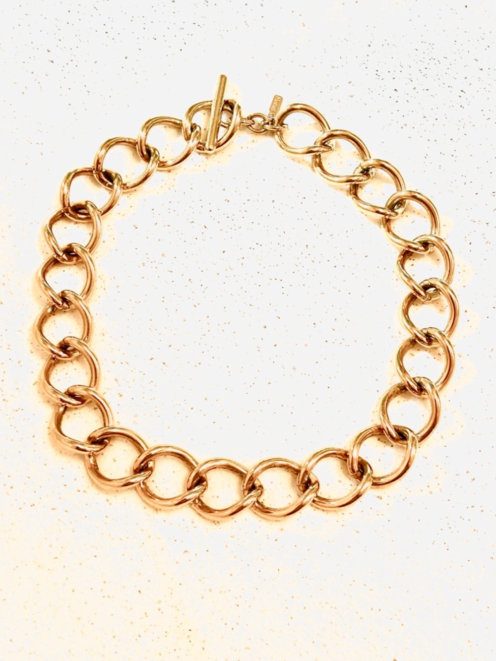Vintage 70s Monet Statement Gold-tone Chain necklace - Toggle Closure - 18”